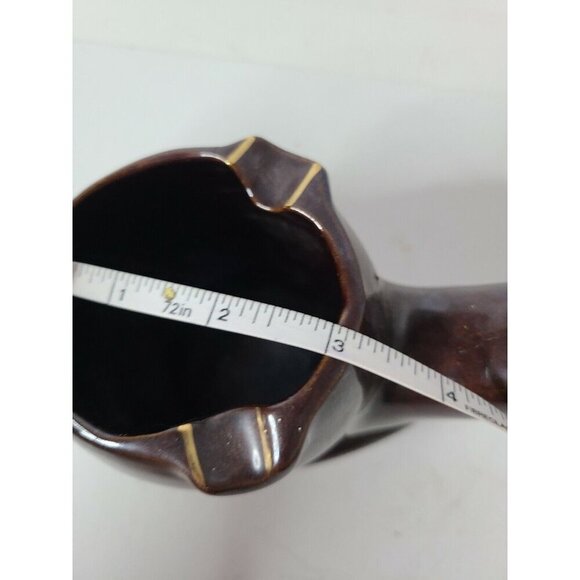 Vintage Napcoware Ceramic Art Pottery Brown Pipe Shaped Ashtray Hand Painted - Picture 10 of 10